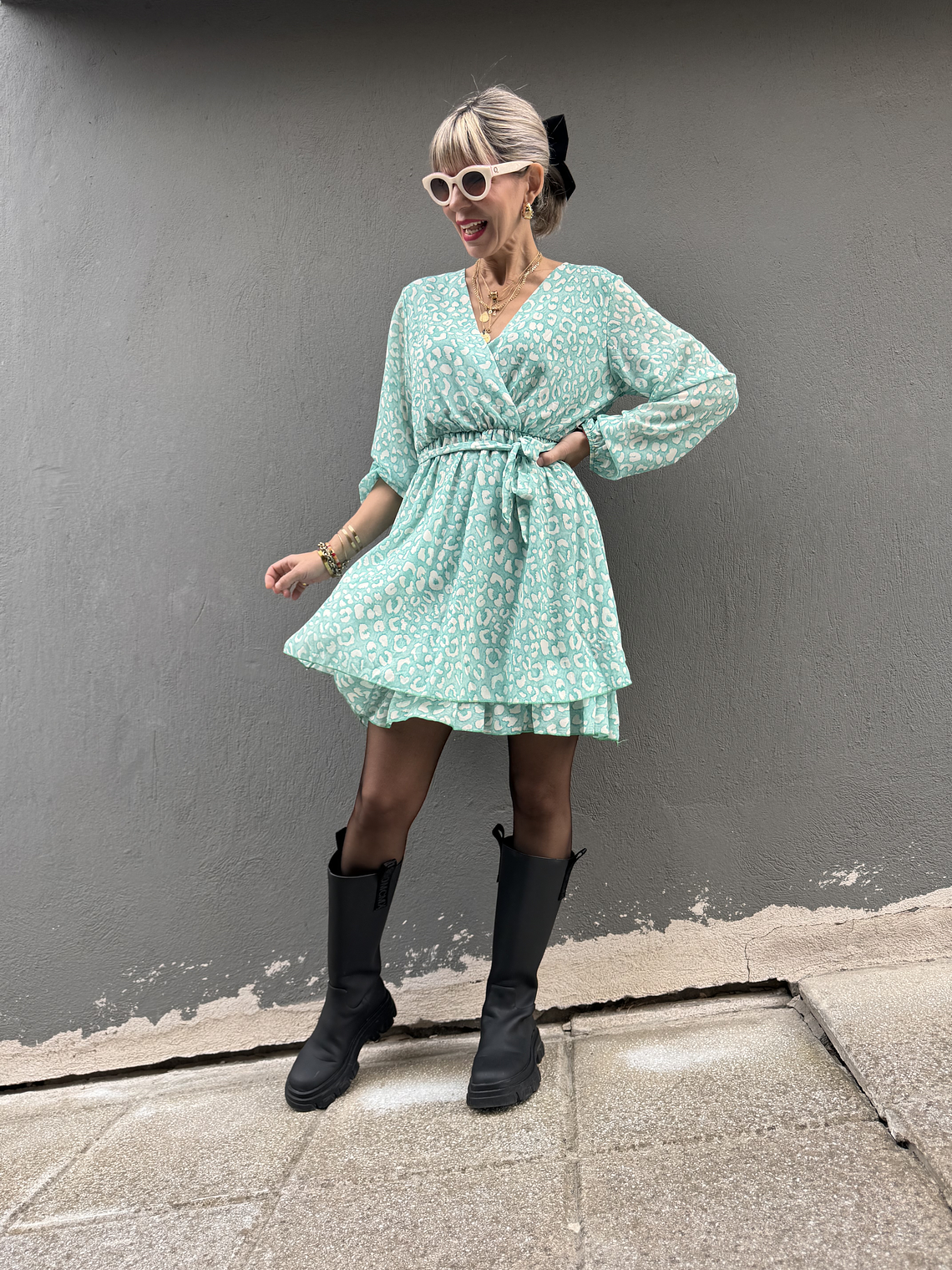 6053 Pastel leo dress  GREEN 4