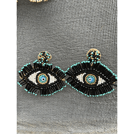  Evil Eyes earrings Black