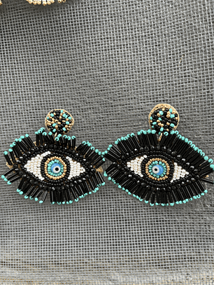  Evil Eyes earrings Black