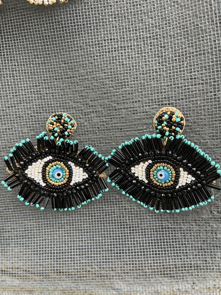  Evil Eyes earrings Black 1