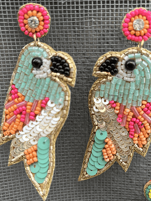 Parrot fuschia earrings 