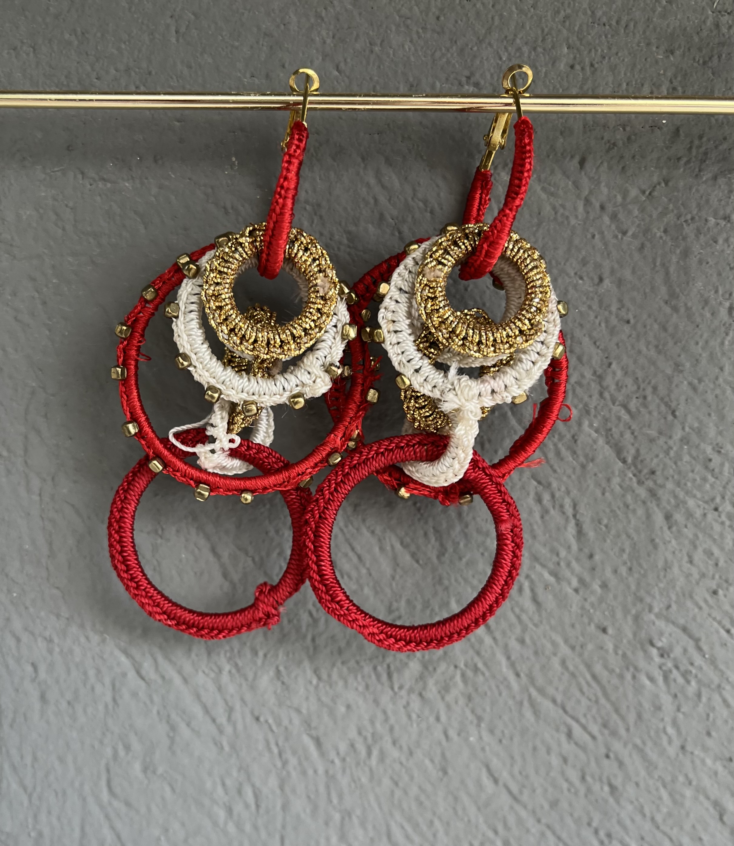 circle   Red earrings  