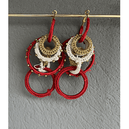 circle   Red earrings  