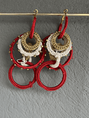 circle Red earrings  