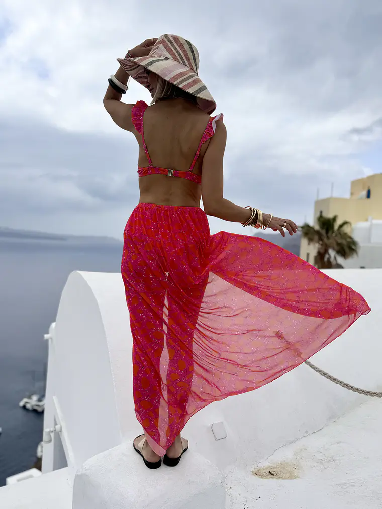 Strawberry swimsuit with pareo  2