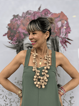 Grapes  beige necklace   