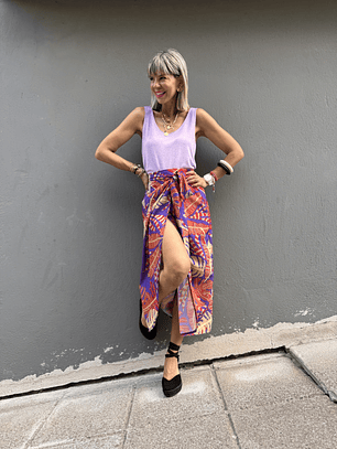 Maani Purple Sarong Skirt  11679-1