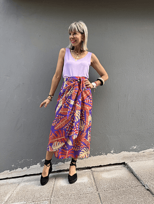 Maani Purple Sarong Skirt  11679-1