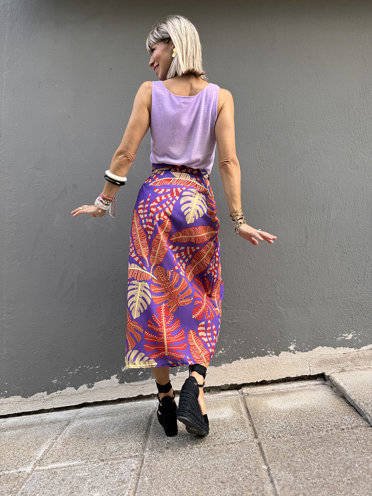 Maani Purple Sarong Skirt  11679-1 3