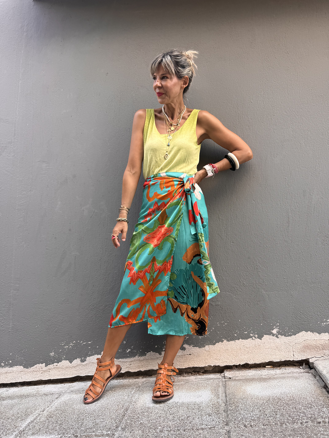 Renata sarong skirt turquoise  1