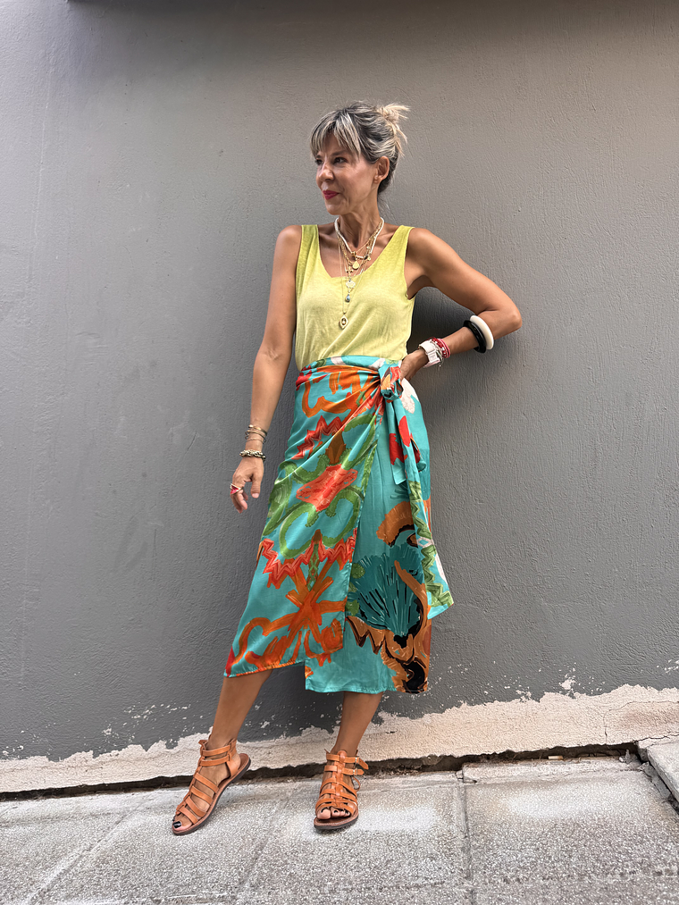 Renata sarong skirt turquoise  1