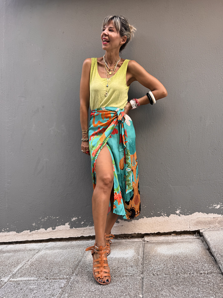 Renata sarong skirt turquoise  2