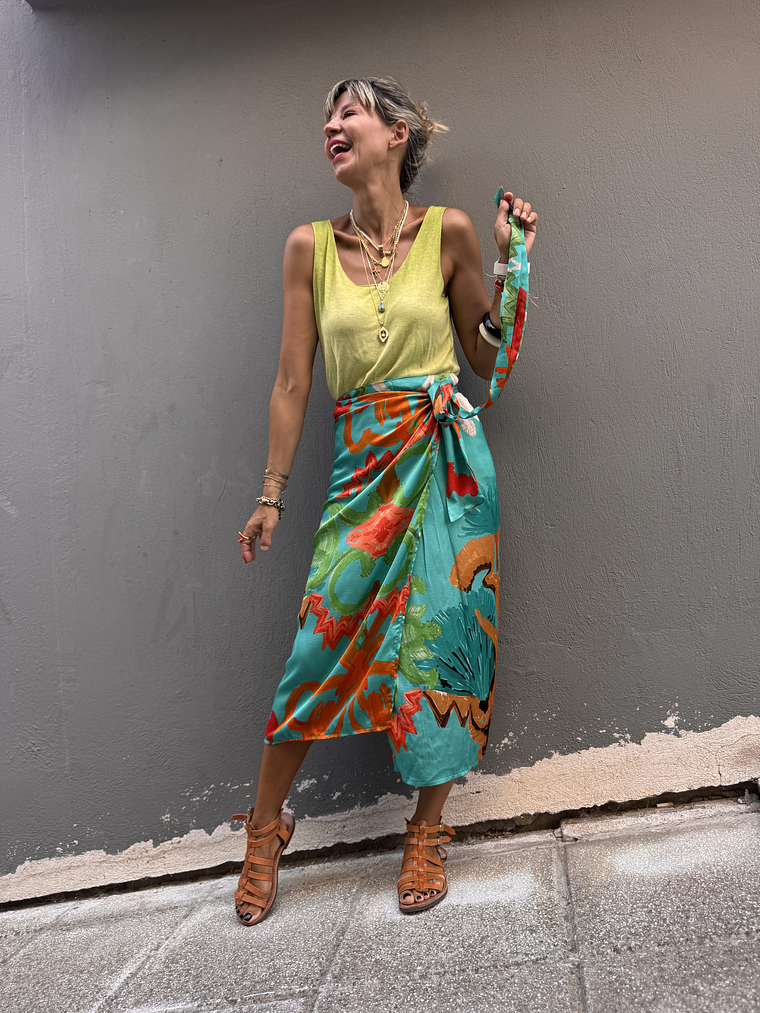 Renata sarong skirt turquoise  4