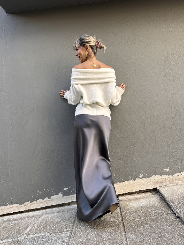 3705 Satin maxi GREY 3