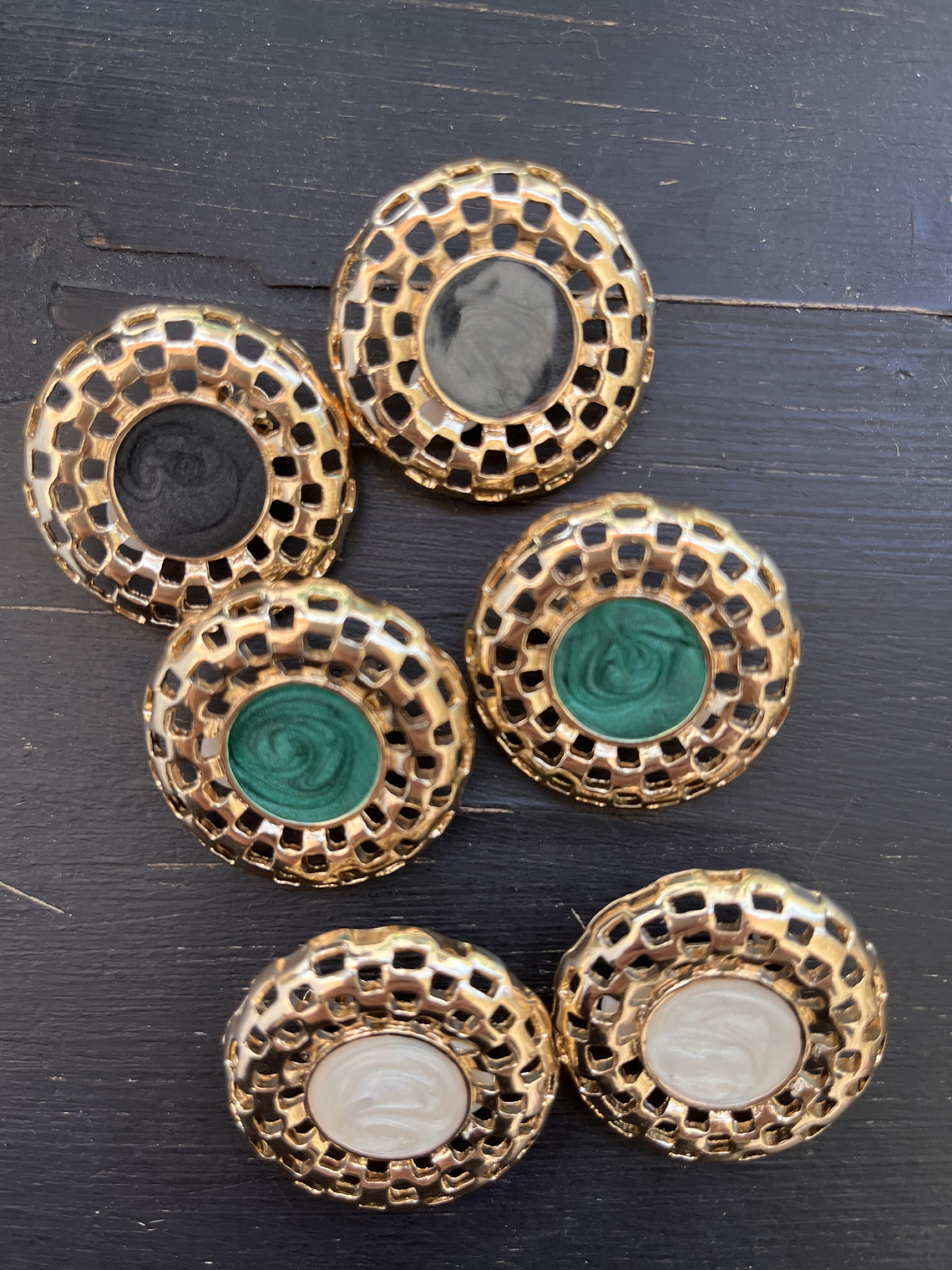 Clip earrings WHITE circle 9314 2