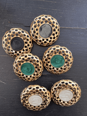 Clip earrings WHITE circle 9314