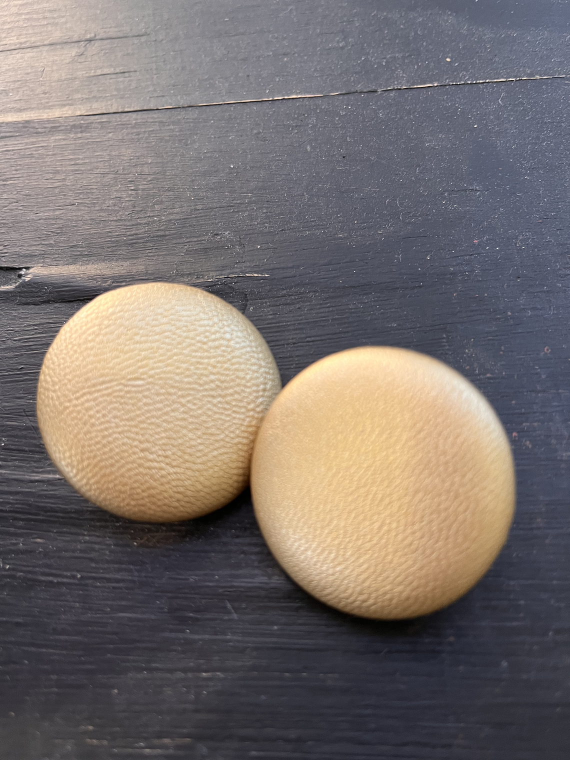 Clip PU earrings  GOLD  circle  1