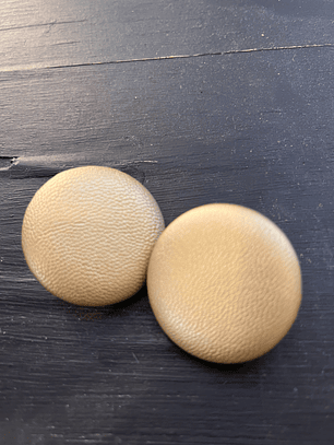 Clip PU earrings  GOLD  circle 