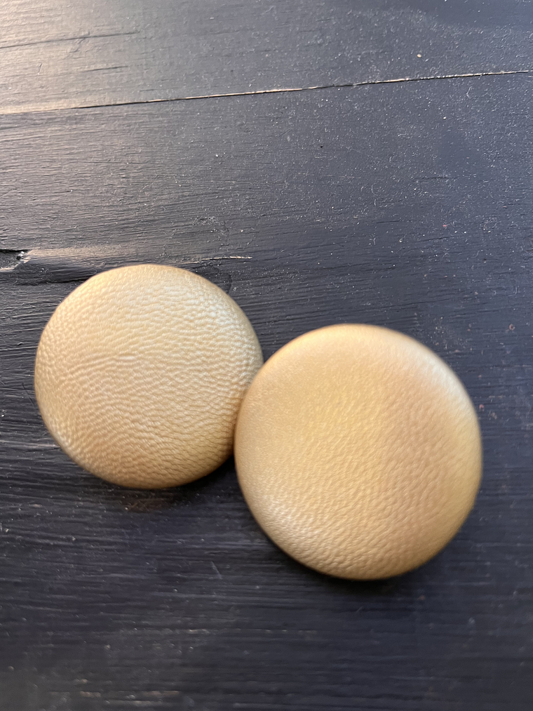 Clip PU earrings  GOLD  circle  1