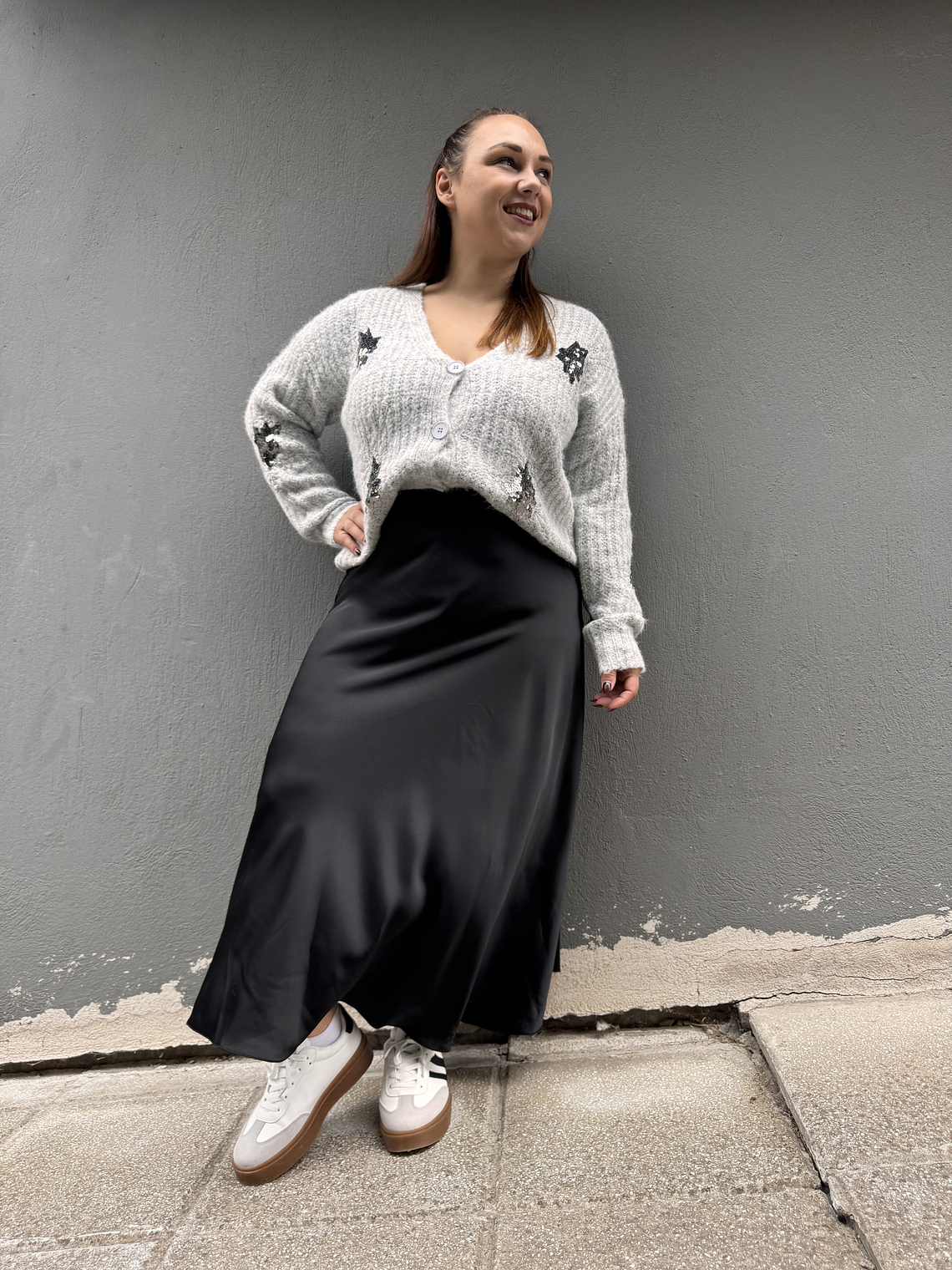 Satin BLACK skirt 1611 2