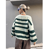 00130 Stripped sweater GREEN