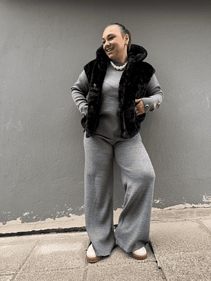 79906  Vest Fur BLACK