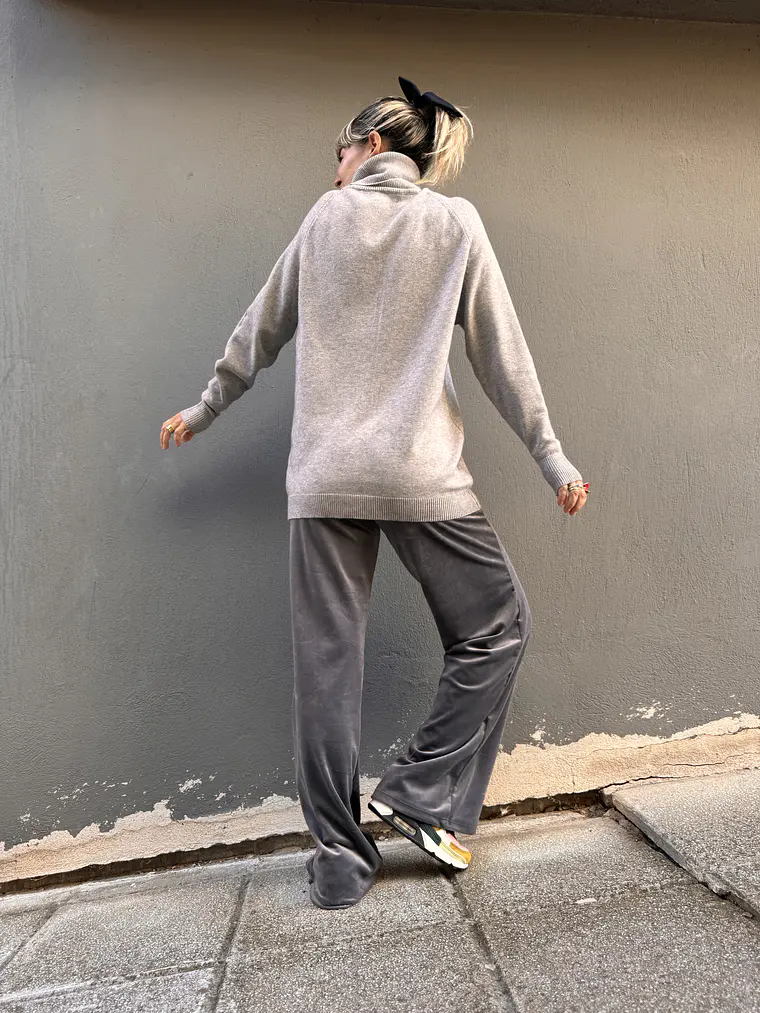 96366 velvet pants  GREY  2