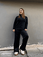 96366 velvet pants  BLACK - thumbnail 1