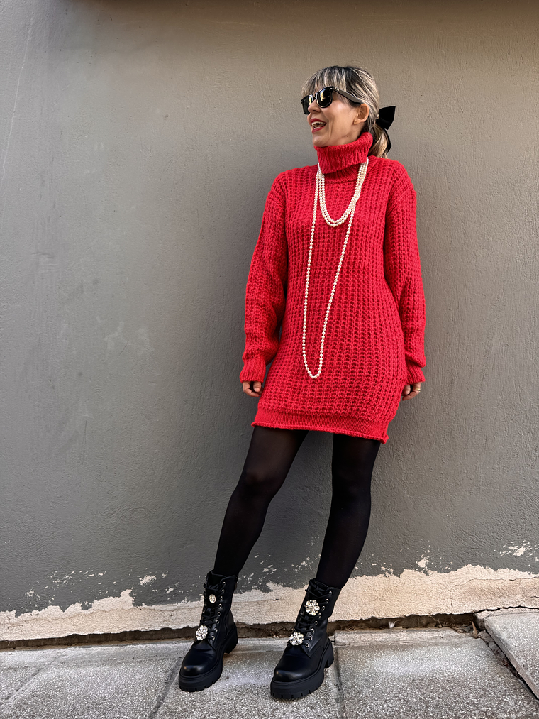 Aida sweaterdress  3820 RED 1