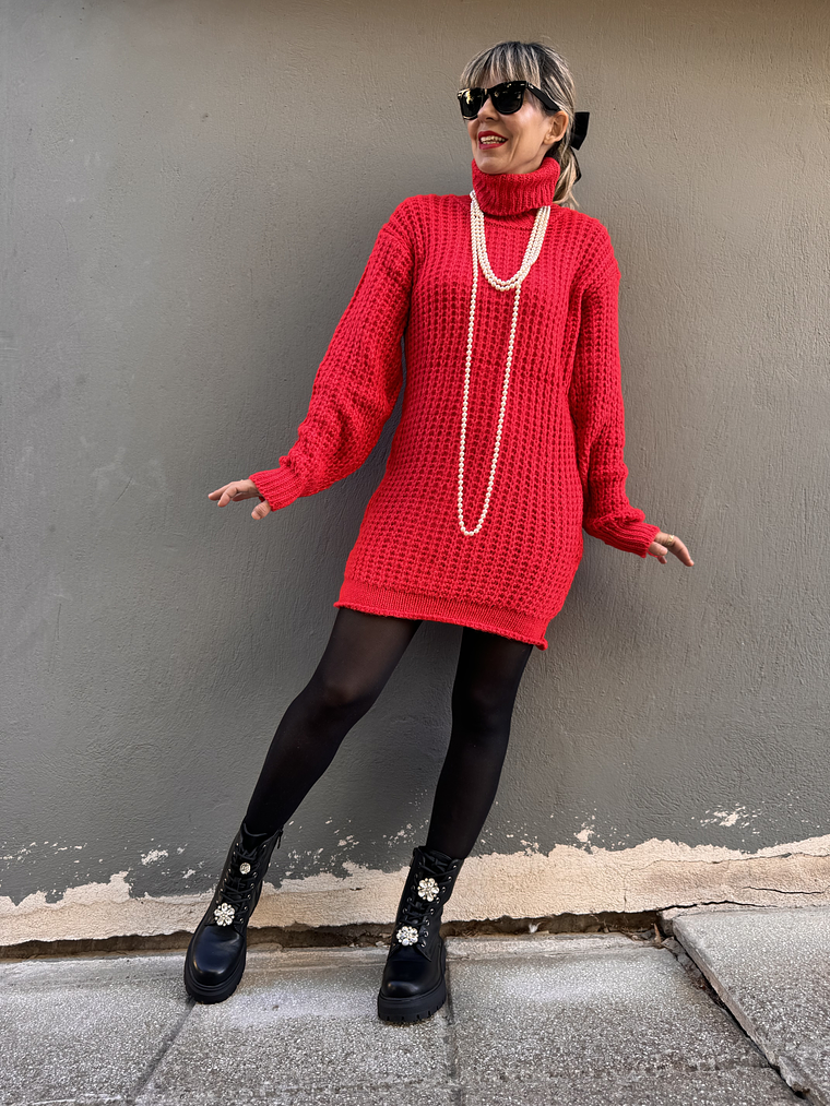 Aida sweaterdress  3820 RED 2