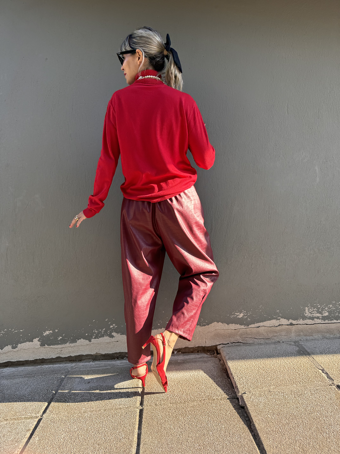 2351 Croco Wine Trousers   3