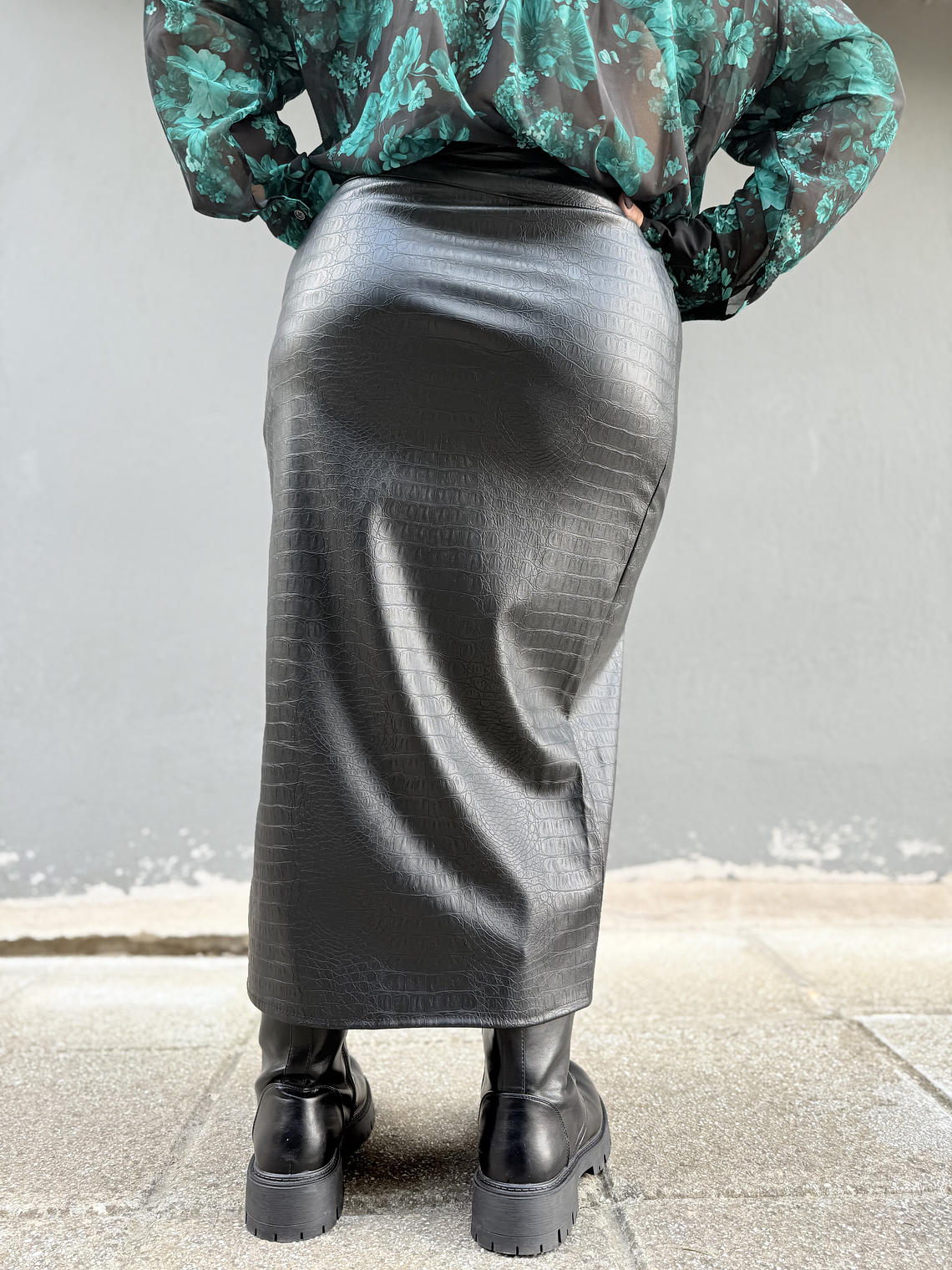 Montena croco skirt BLACK  1225 - 3