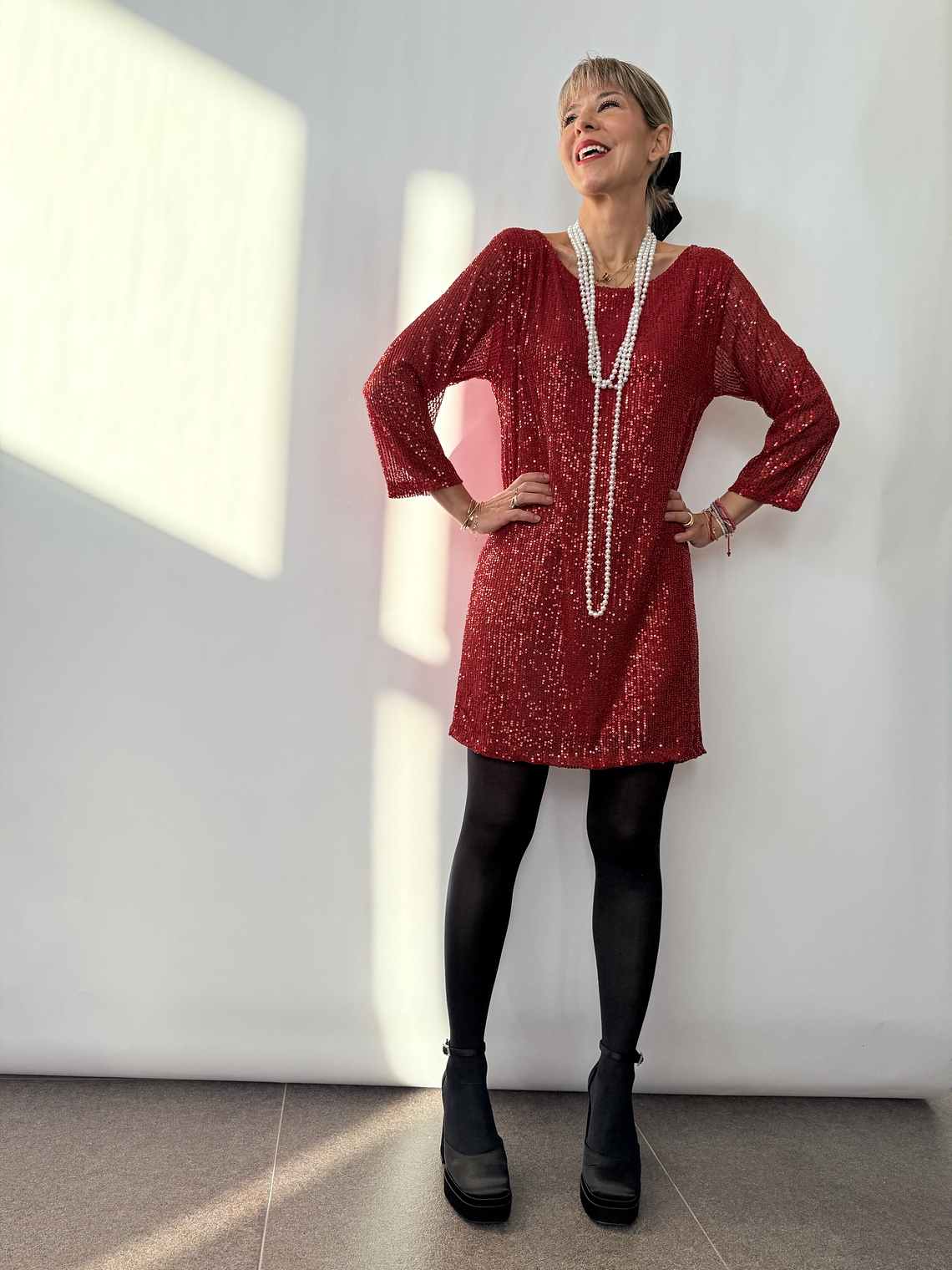 2008 Sequinned  mini dress  RED 1