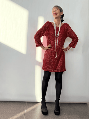 2008 Sequinned  mini dress  RED