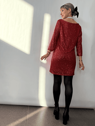 2008 Sequinned  mini dress  RED