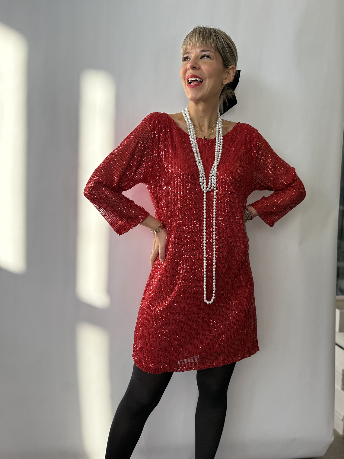 2008 Sequinned  mini dress  RED 4