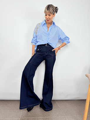 DARK BLUE  jeans kabana   MI24181  