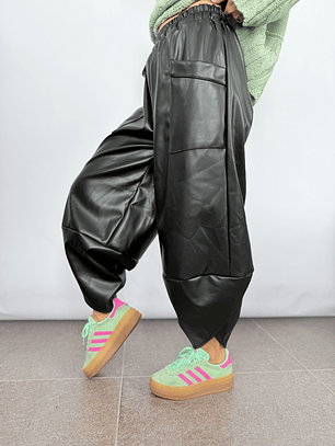 3782 Kyoto PU pants BLACK 