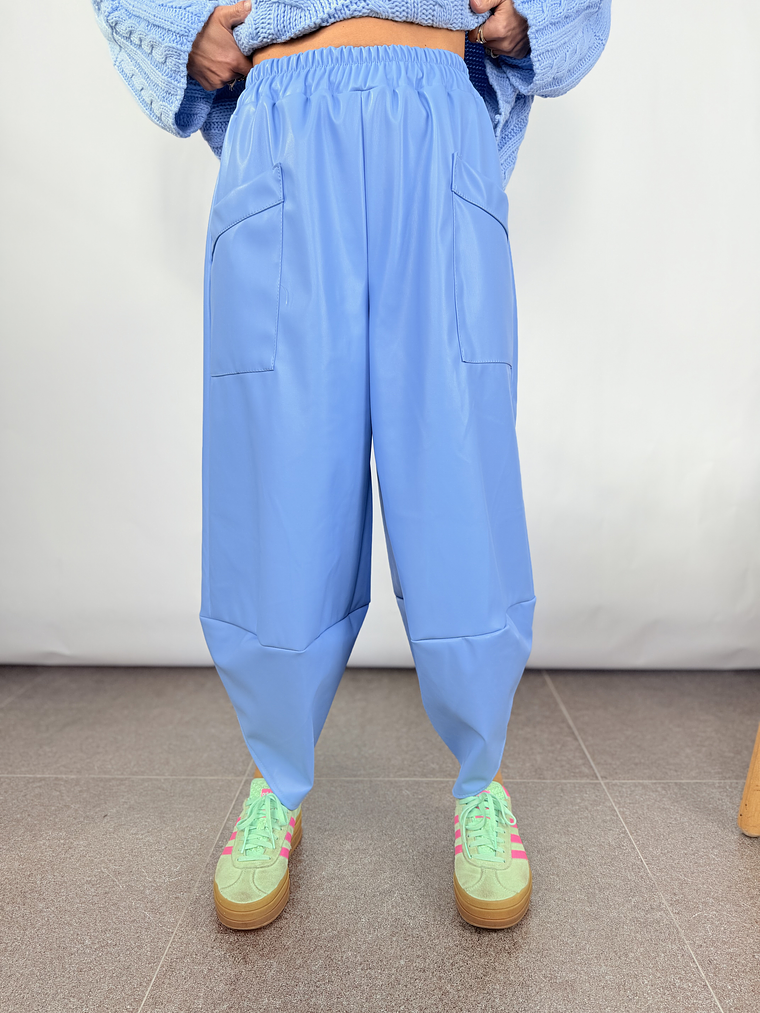 3782 Kyoto PU pants SKY  2