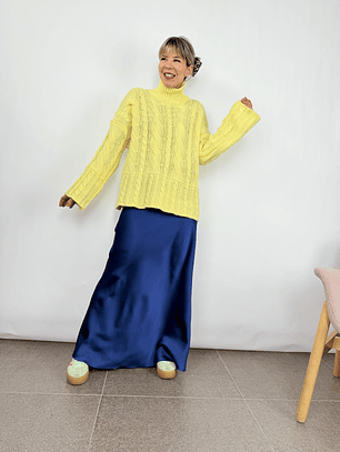 3705 Satin maxi ELECTRIC