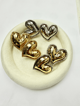 Oversized Steel Heart earrings 