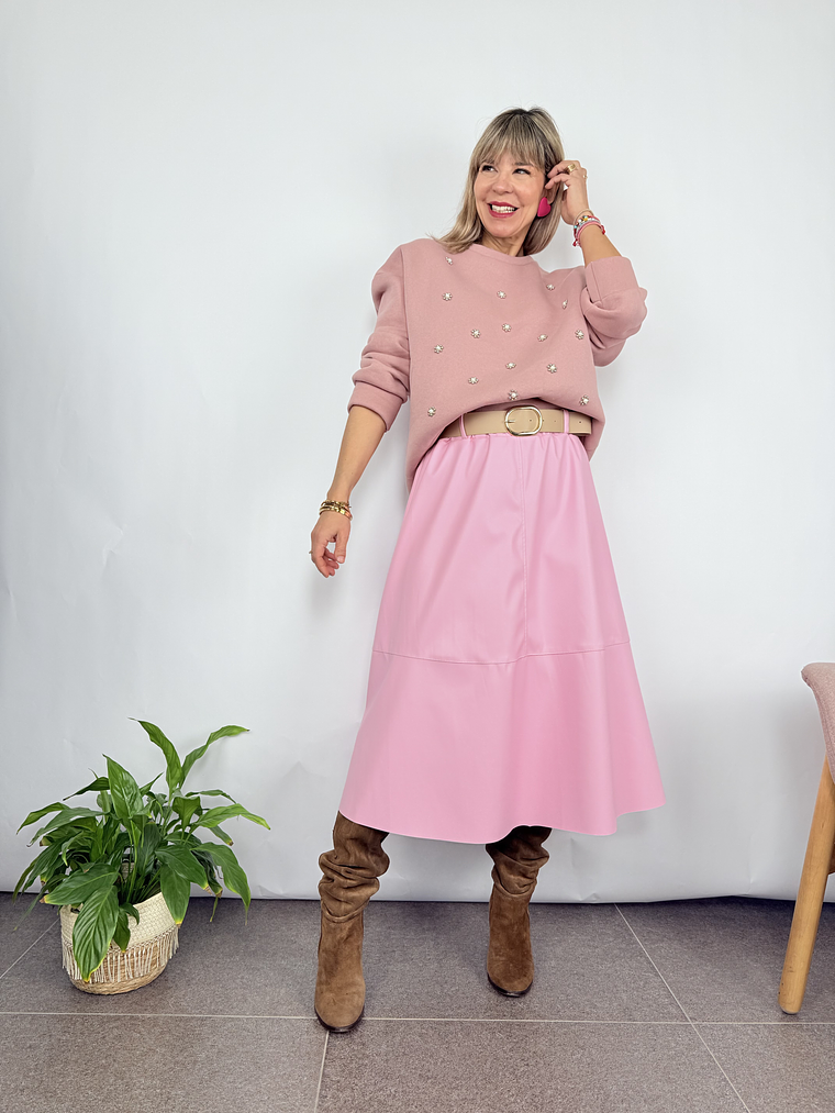 PU clos skirt 2283 PINK 1