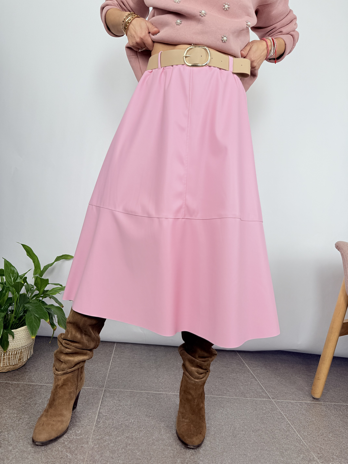 PU clos skirt 2283 PINK 2