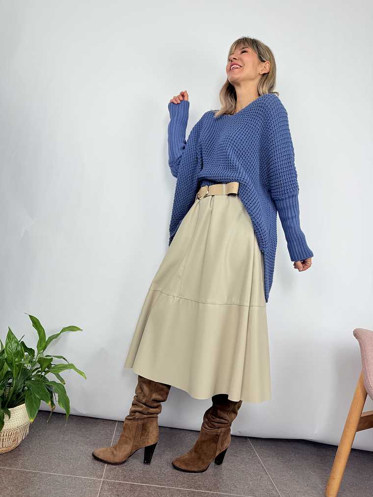 PU clos skirt 2283 BEIGE  2