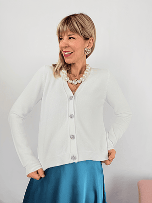 Cardigan strass JK 7695 WHITE 