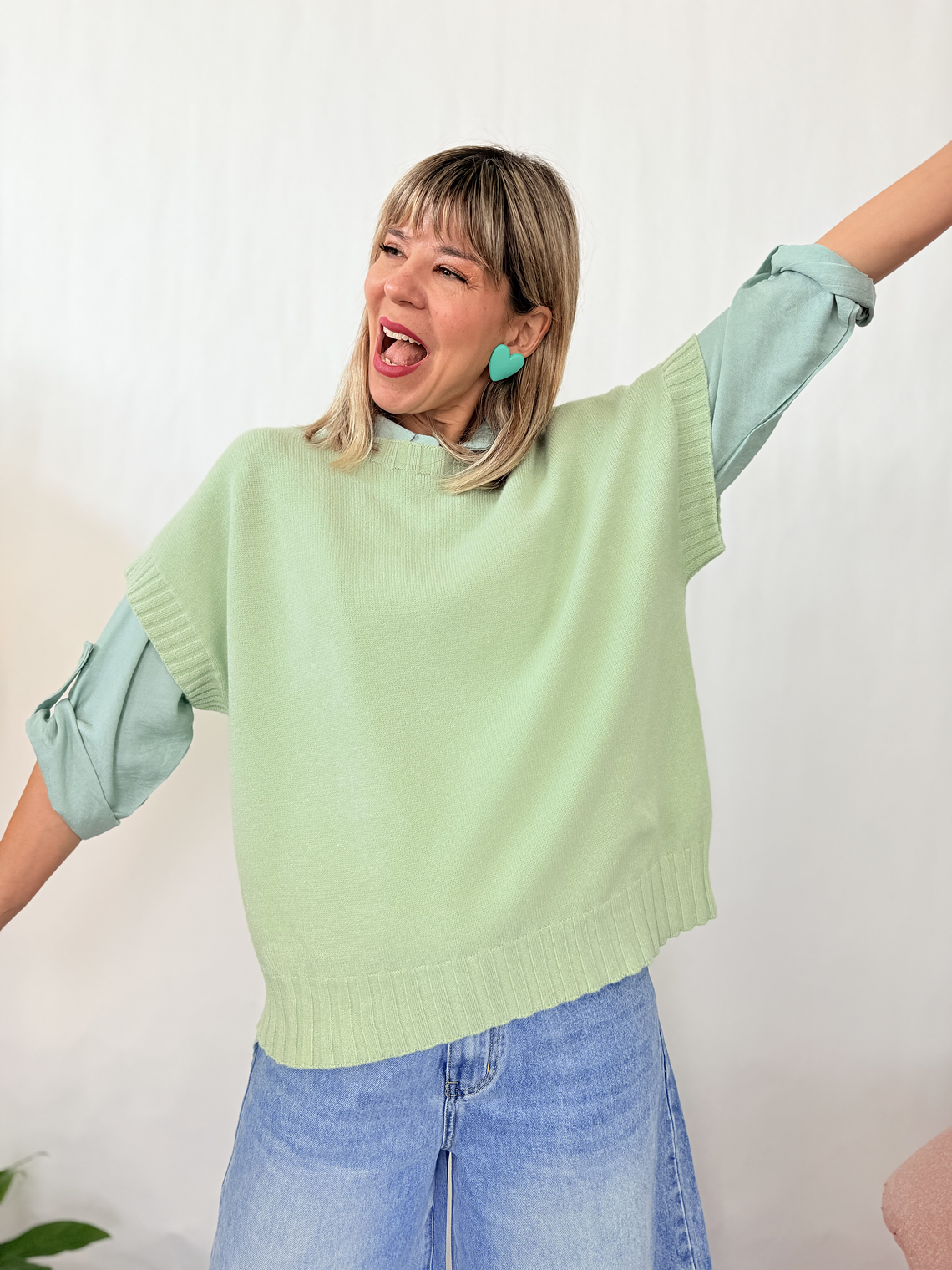 Vest 8095 sweater PISTACHIO 1