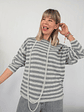 24770 Stripped sweater   GREY  - thumbnail 1