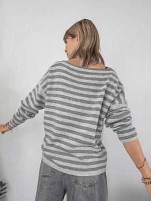 24770 Stripped sweater   GREY 
