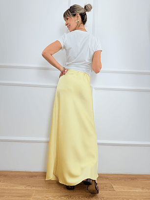 3705  Yellow satin skirt