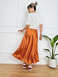Satin ORANGE skirt 1611   - thumbnail 2